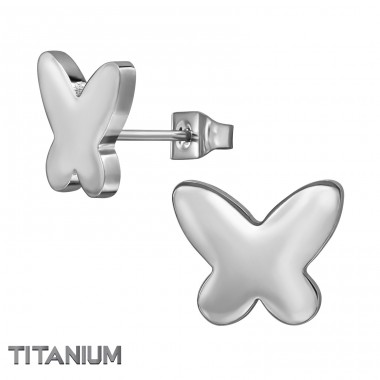 Butterfly - Titanium Titan Ear Studs A4S49891