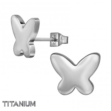 Butterfly - Titanium Titan Ear Studs A4S49891