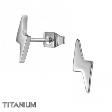 11mm Thunderbolt - Titanium Titan Ear Studs A4S49892