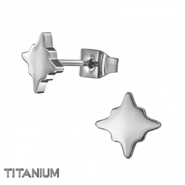 5 mm steaua nordului - Titan Cercei Din Titan A4S49893