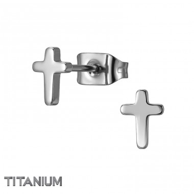 Kříž - Titan Titanové náušnice A4S50367
