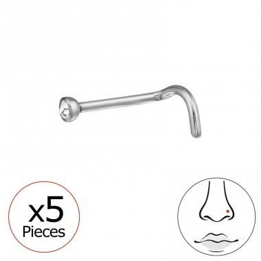 Cristal rotund 2mm (20G) - 5 bucati - Titan Titanium Nose Jewelry A4S47737