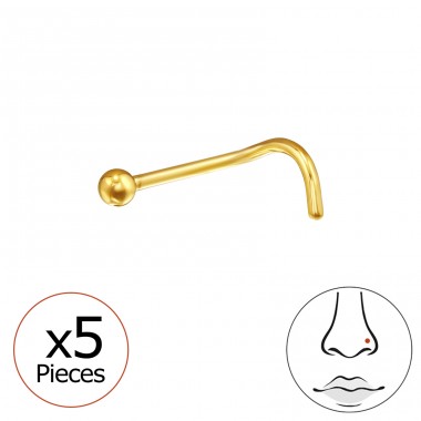 Pozłacane Kulki 2mm (20G) - 5 sztuk - Tytan Titanium Nose Jewelry A4S47740
