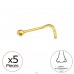 2mm hajlított (20G) orr piercing x 5 db - Titán Titanium Nose Jewelry A4S47740