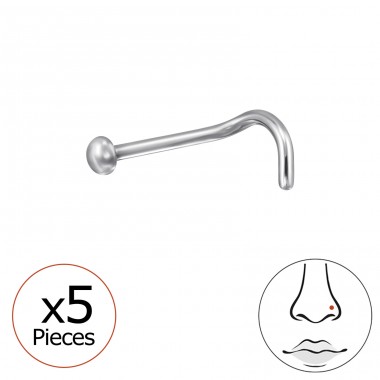 Half Ball nose piercing 2mm, (20 G) 5pcs - Titanium Titanium Nose Jewelry A4S47745