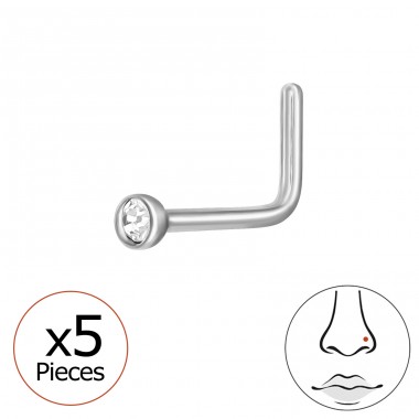 2mm hajlított (20G) orr piercing x 5 db  - Titán Titanium Nose Jewelry A4S47749