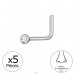 2mm hajlított (20G) orr piercing x 5 db  - Titán Titanium Nose Jewelry A4S47749