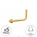Golden Triangle nose piercing 2mm, (20 G) 5pcs - Titanium Titanium Nose Jewelry A4S47754