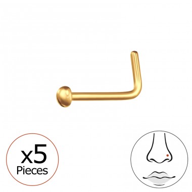 5 x Pozłacane 2mm (20G)  - Tytan Titanium Nose Jewelry A4S47758