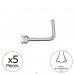 Round nose piercing with crystal 2mm, (20 G)  5pcs - Titanium Titanium Nose Jewelry A4S47760
