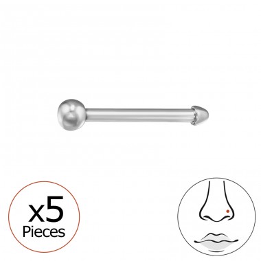 Titan Kugel Nasenpiercing 2mm, (20 G) 5 Stück - Titan Titanium Nose Jewelry A4S47764