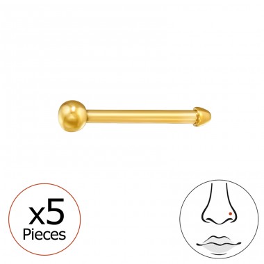 2mm egyenes (20G) orr piercing x 5 db - Titán Titanium Nose Jewelry A4S47765