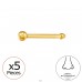Bila 2 mm (20 G) placata cu aur - 5 bucati - Titan Titanium Nose Jewelry A4S47765