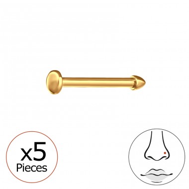 5 x Pozłacane 2mm (20G)  - Tytan Titanium Nose Jewelry A4S47771