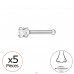 Round nose piercing 2mm with crystal,(20 G)  5pcs - Titanium Titanium Nose Jewelry A4S47772