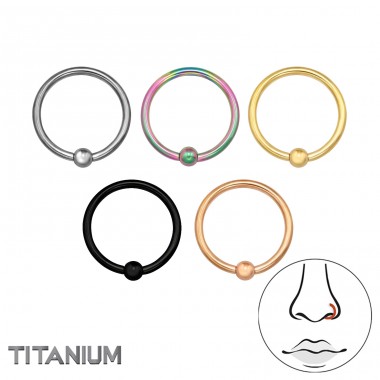 Fixed Ball 0,8 mm Mix Color (20 G) 5pcs - Titanium Titanium Nose Jewelry A4S47774
