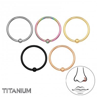 Fixed Ball, 0,8 mm, Mix Color, 5pcs (20G) - Titanium Titanium Nose Jewelry A4S47775