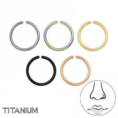 Nyitott 0,8 mm orrkarika (20G) Mix  x 5 db  - Titán Titanium Nose Jewelry A4S47776