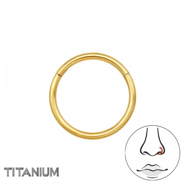 Pozłacane Koło 10mm - Tytan Titanium Nose Jewelry A4S47789