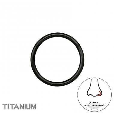 Black Hoop 10mm - Titanium Titanium Nose Jewelry A4S47791