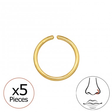 5 db aranyozott orrkarikák 0,8 mm 20 G - Titán Titanium Nose Jewelry A4S48944