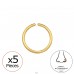 5 pcs Gold plated nose rings 0,8 mm 20 G - Titanium Titanium Nose Jewelry A4S48944