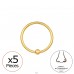 5 pcs gold-plated nose rings with ball 0.8 mm 20 G - Titanium Titanium Nose Jewelry A4S48946