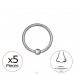 5 pcs Nose rings with ball 0,8 mm 20 G - Titanium Titanium Nose Jewelry A4S48947