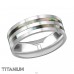 Titanium Double Line Ring With Abalone Shell - Titanium Titan Rings A4S38558