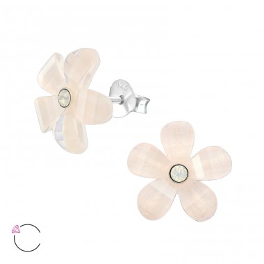 Kvet S Swarovski® Kryštálmi - Šperkové Striebro 925 Swarovski Puzetové Náušnice A4S37956