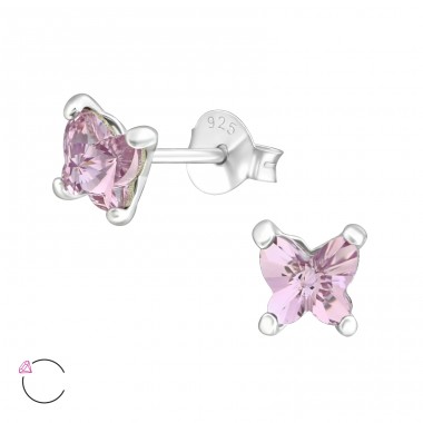 Motýľ S Swarovski® Kryštálmi - Šperkové Striebro 925 Swarovski Puzetové Náušnice A4S38034
