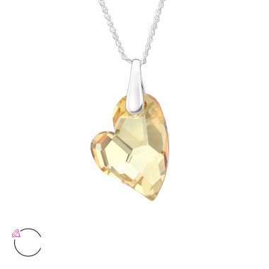 Herz mit Swarovski® Kristallen - Sterling Silber 925 Swarovski Halsketten A4S34954