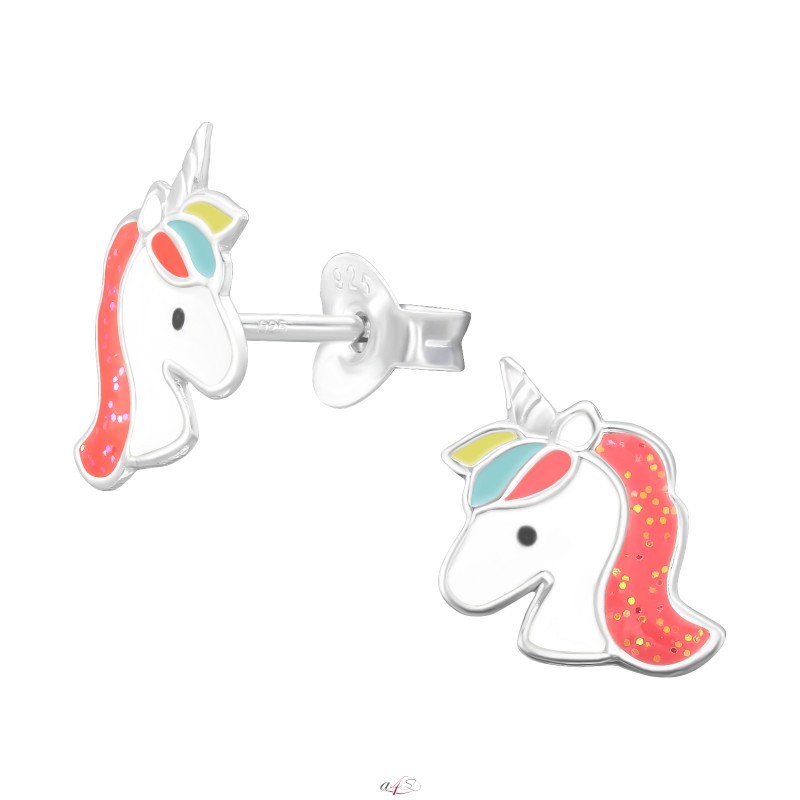 Unicorn Ear Studs 925 Sterling Silver Ear Studs With Enamel Colors