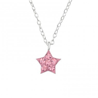 STAR NECKLACE SILVER W/CRYSTALS STAR NECKLACE SILVER W/CRYSTALS