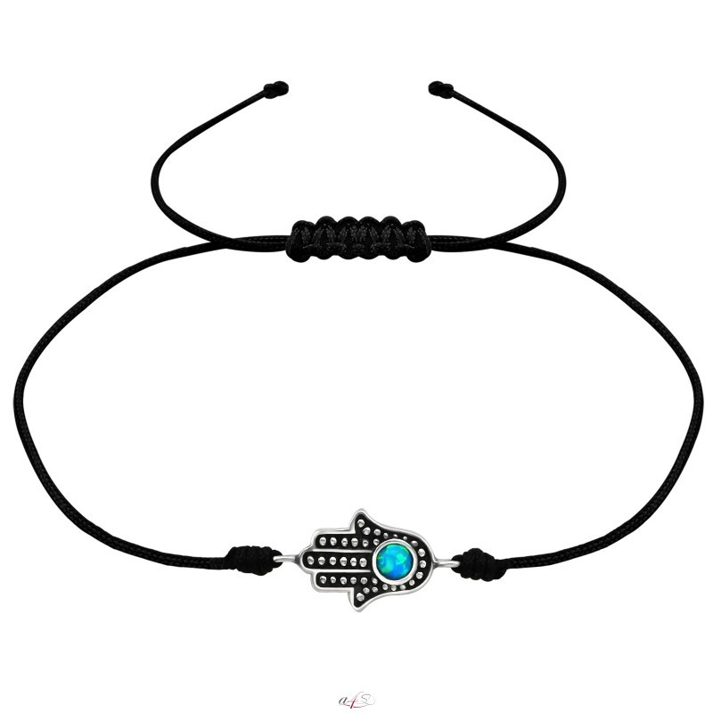 Parameters Apply prosperity Hamsa - Argint 925 + Brăţară cu şnur