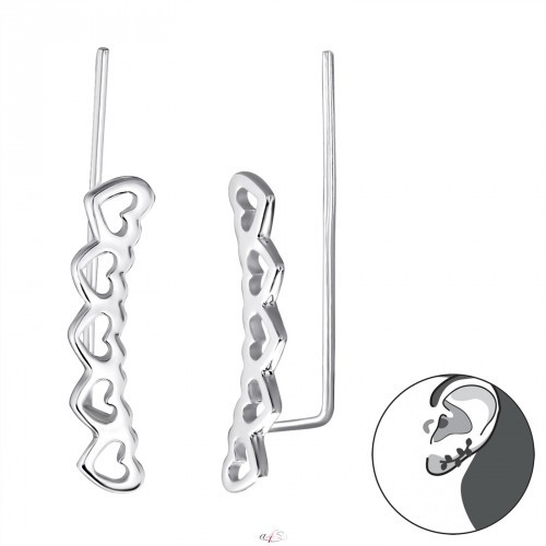 Inimă Din Argint Argint 925 Cercei Tip Ear Cuffs