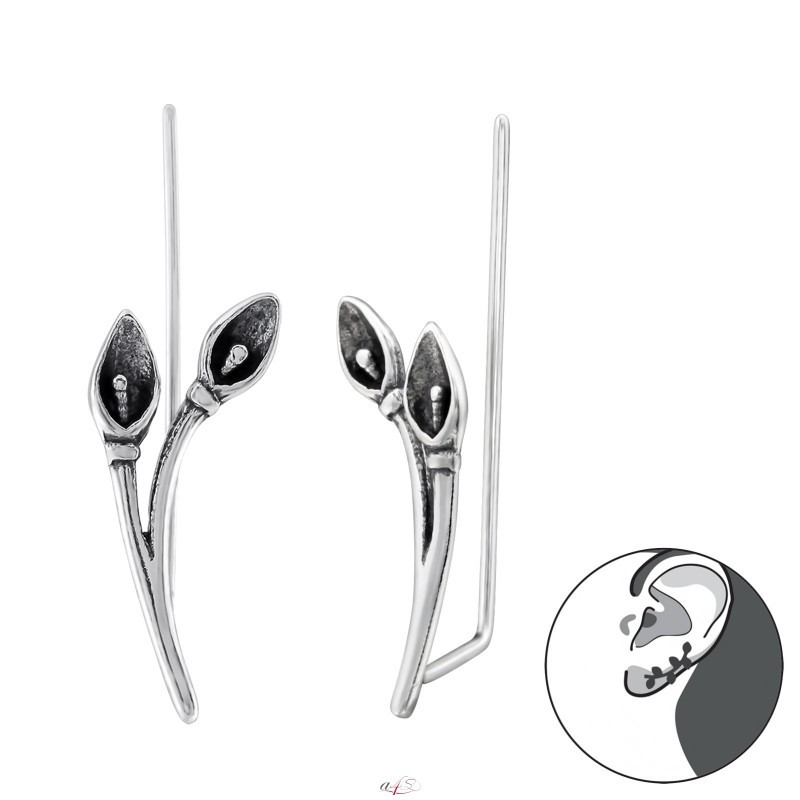 Conform Karu second Ezüst Calla Liliom Virág - 925 Ezüst Fülbevaló egy fülre