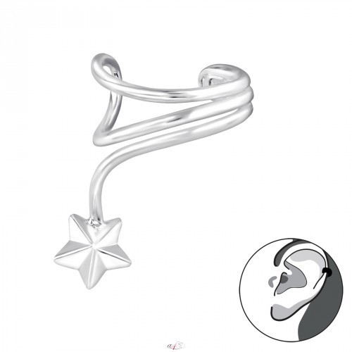 Stea Argint 925 Cercei Tip Ear Cuffs