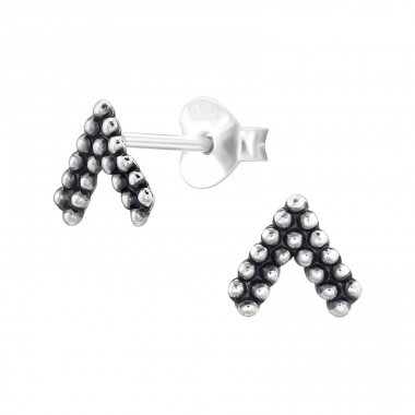 Chevron 925 Sterling Silver Plain Ear Studs A4S48363