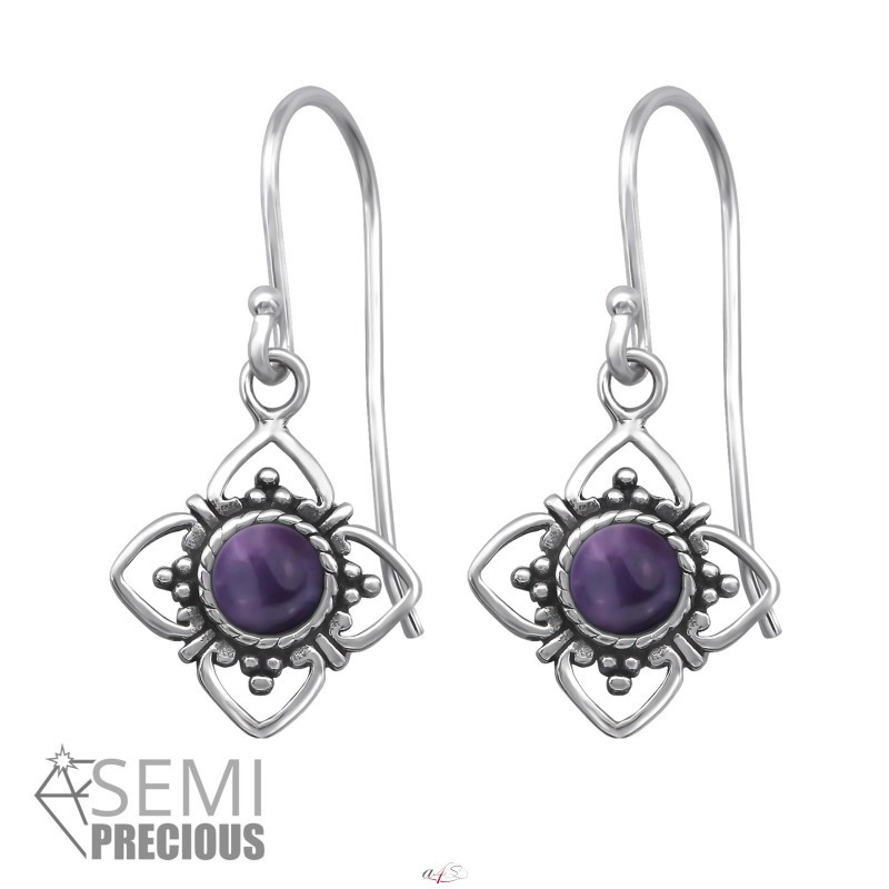 Opal and amethyst earrings new arrivals