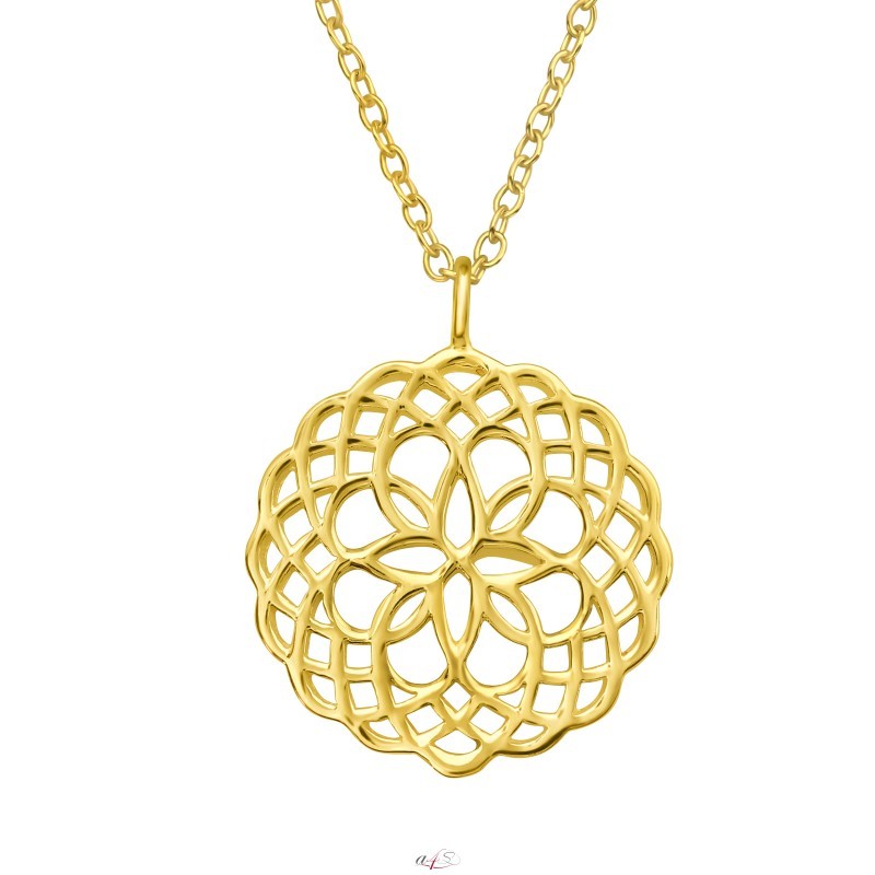 Gold plated Filigree Necklace 925 Sterling Silver Necklace