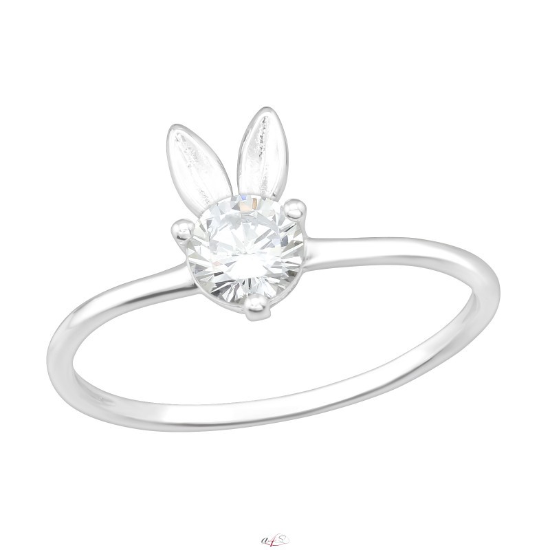 Rabbit 925 Sterling Silver Rings with Zirconia stones A4S40174