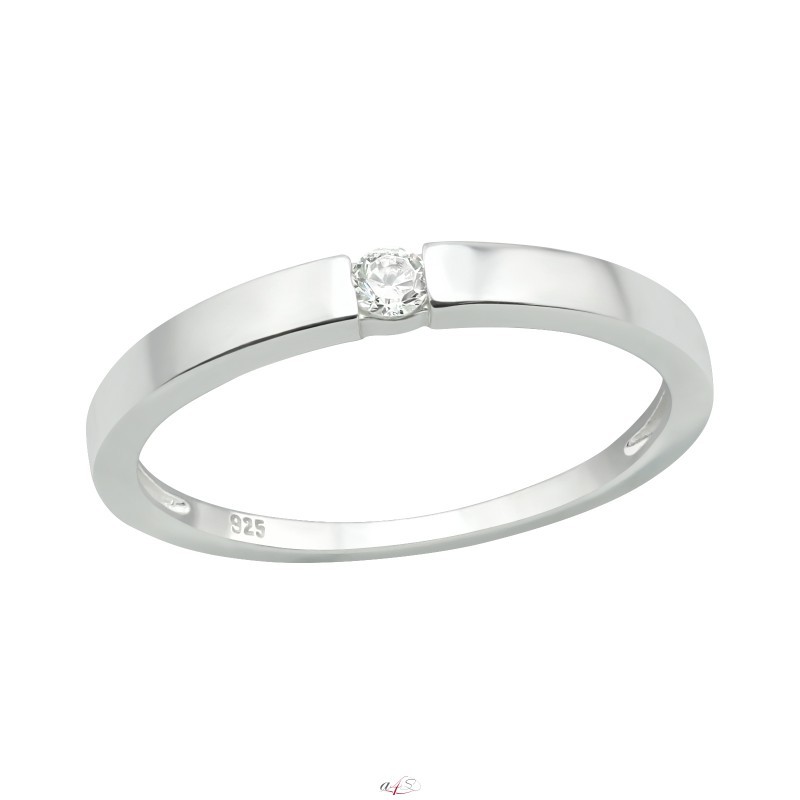 Silver ring on sale with single stone