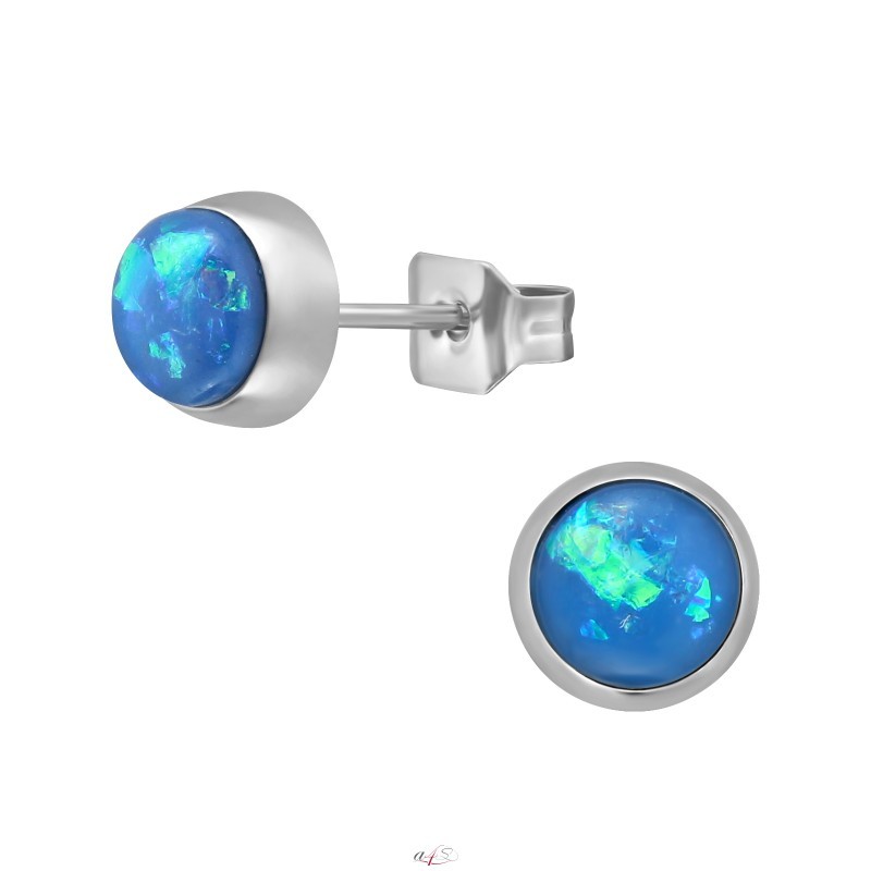 Surgical steel sales opal earrings
