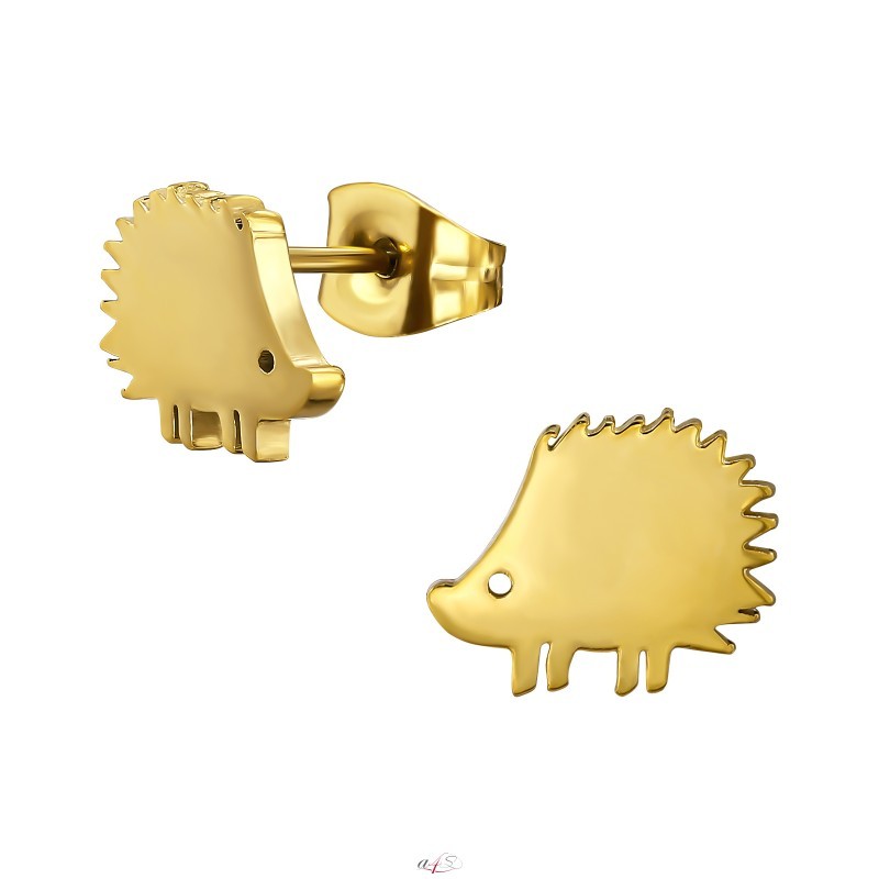 Gold on sale hedgehog earrings