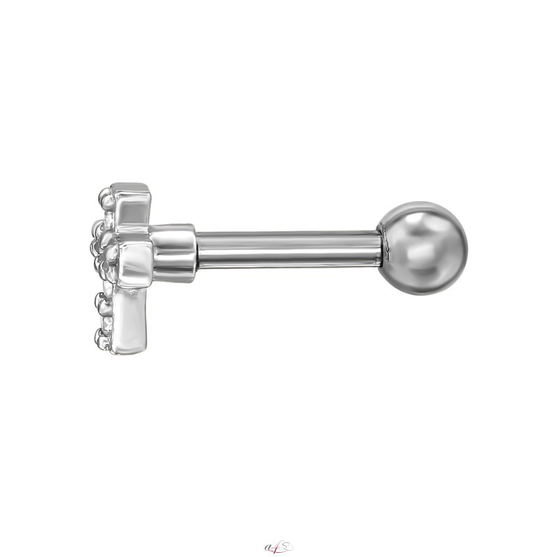 Cross with Zirconia - 316 Surgical Steel + 925 Sterling