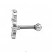Leaf with Zirconia - 316 Surgical Steel + 925 Sterling Silver Ear Tunnels & Plugs A4S49631
