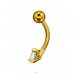 Goldene Runde mit Zirkon - 925Er Silber + 316 Chirurgenstahl Bauchbananen Belly Piercing A4S49650