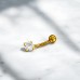 Goldene Runde mit Zirkon - 925Er Silber + 316 Chirurgenstahl Bauchbananen Belly Piercing A4S49650