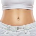 Goldene Runde mit Zirkon - 925Er Silber + 316 Chirurgenstahl Bauchbananen Belly Piercing A4S49650